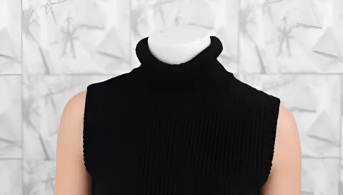 Black Sleeveless Turtleneck