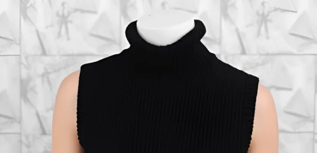 Black Sleeveless Turtleneck